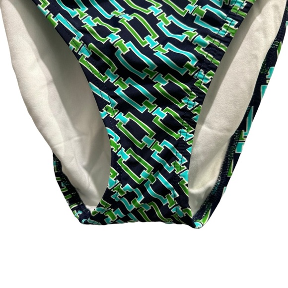 Shoshanna Swimwear Bandeau One Piece Chain link Print Sweetheart Medium - Picture 4 of 7